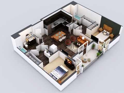 B2 Floorplan at 5550 Hollywood, Los Angeles, 90028